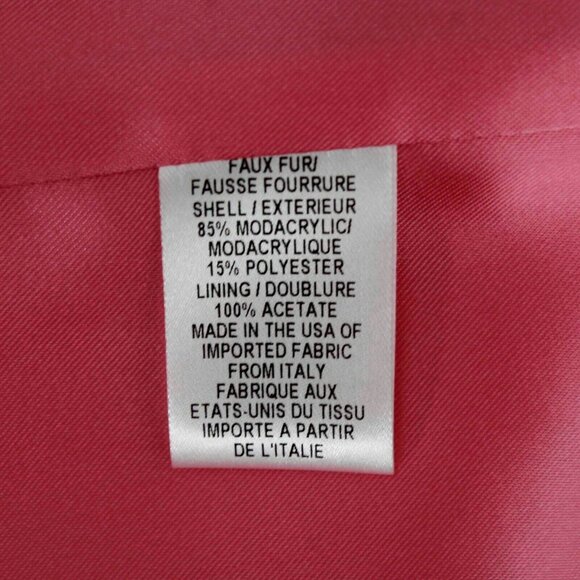 Milly $325 Sz S Cream Tan Faux Fox Mink Fur Pink Lined Vest - Picture 5 of 7